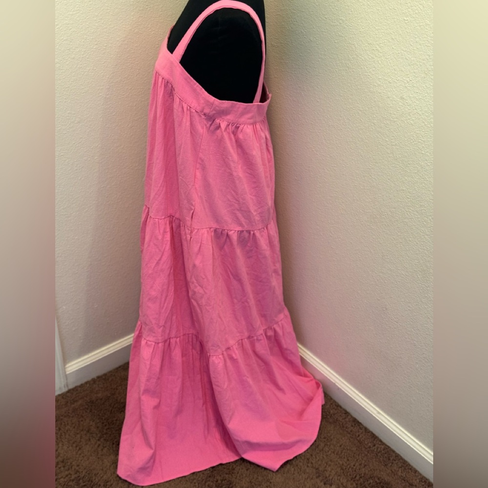 La February Boutique Belen Midi Pink Dress Cotton Poplin Sleeveless M NEW $69 - Picture 2 of 10